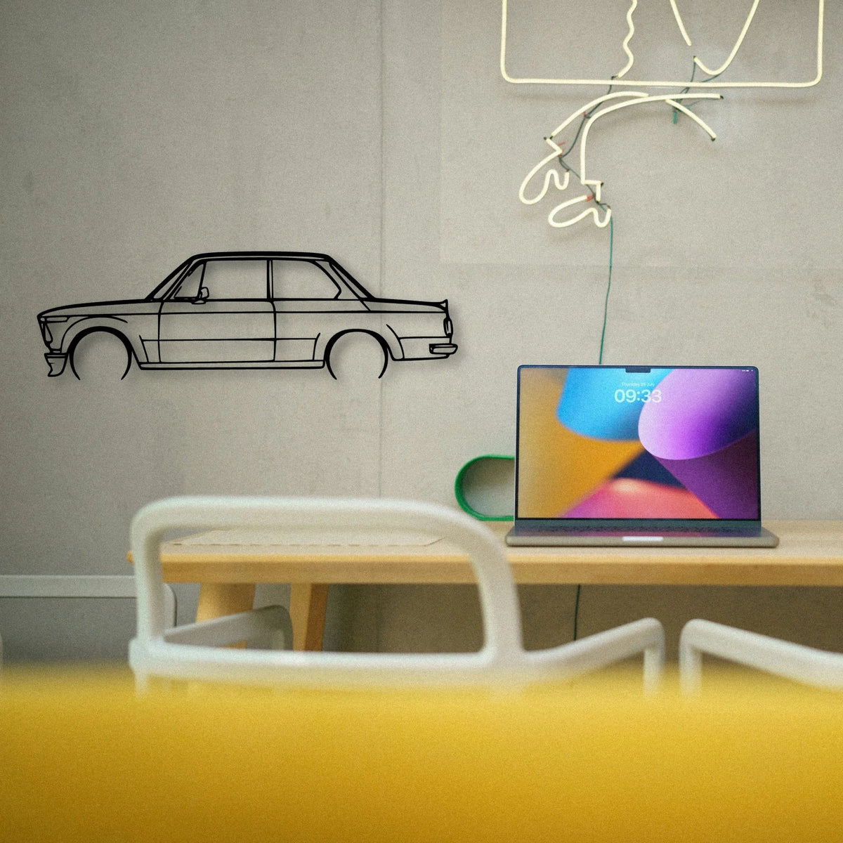 2002 1974 Classic Silhouette Metal Wall Art - Tinvibe