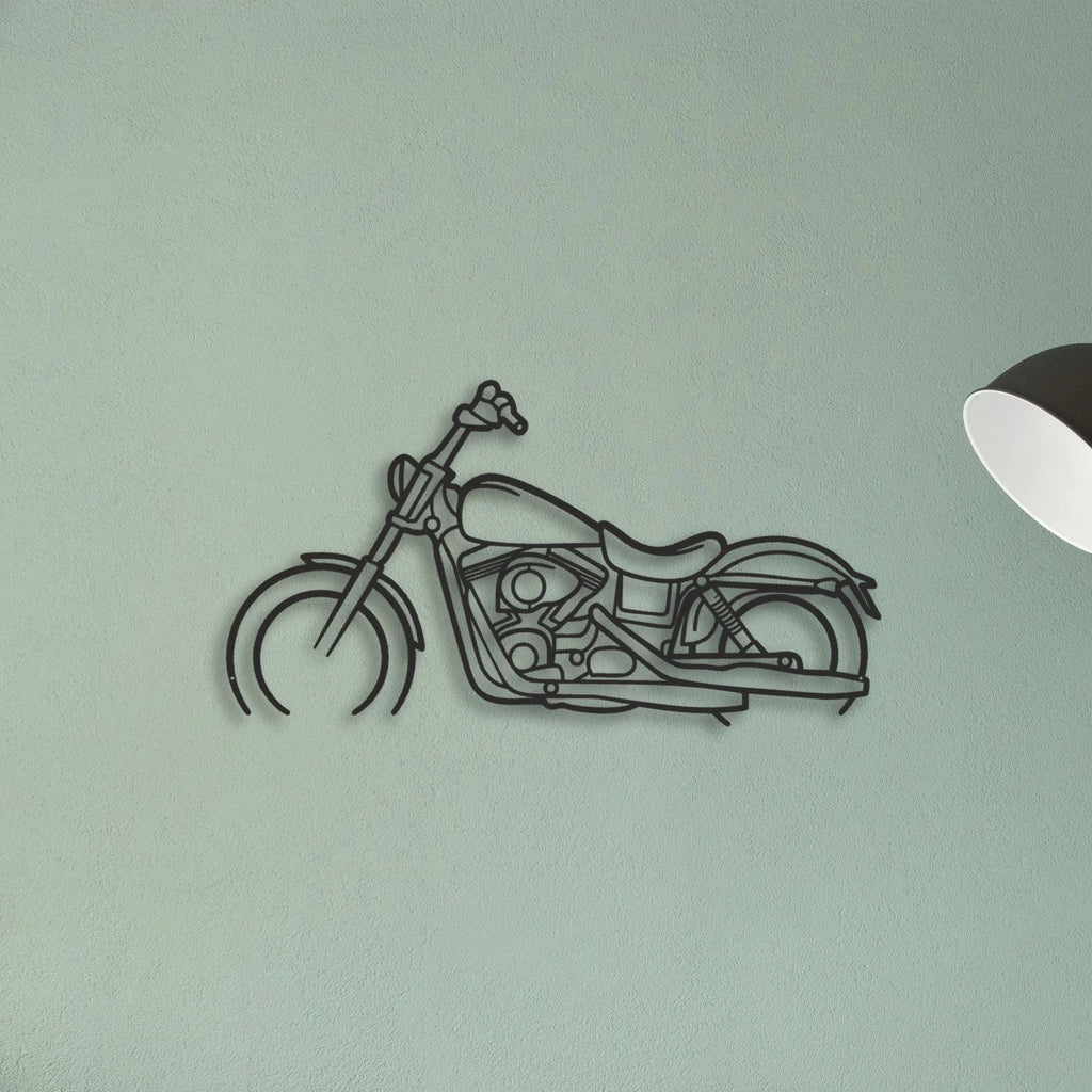 2017 Harley Davidson Dyna Street Bob Classic Motorcycle Silhouette Metal Wall Art - Tinvibe
