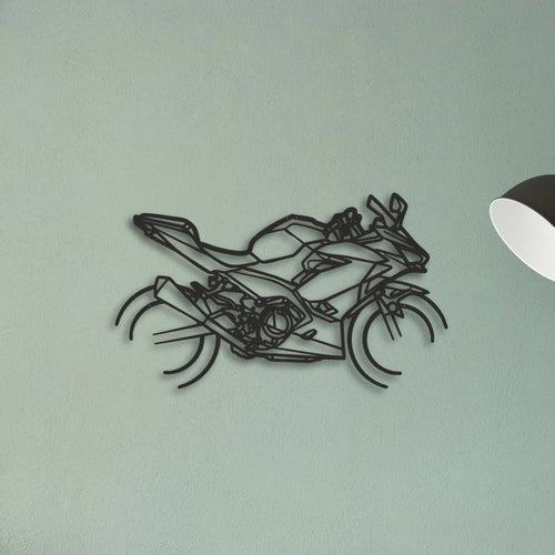 2020 Kawasaki Ninja 400 Classic Motorcycle Silhouette Metal Wall Art - Tinvibe