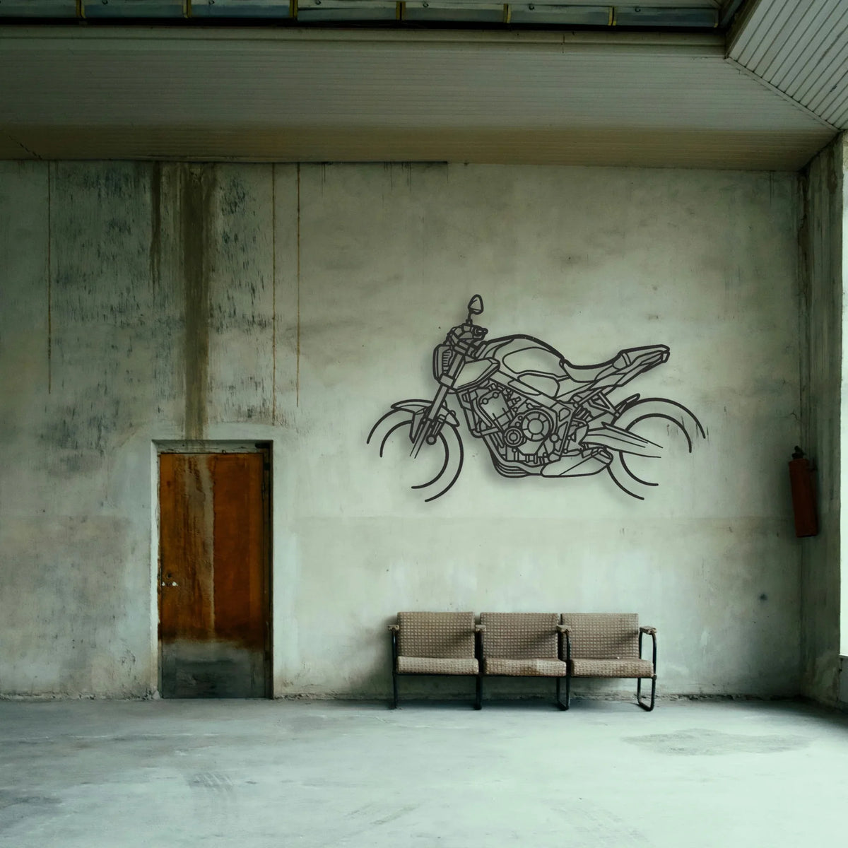2021 Honda CB650R Classic Motorcycle Silhouette Metal Wall Art - Tinvibe