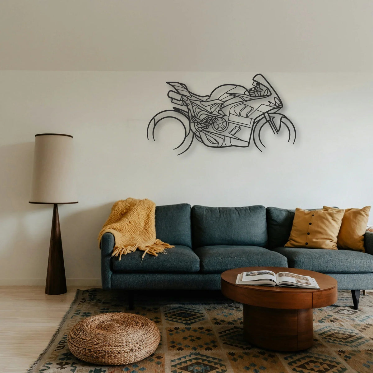 2024 Ducati Panigale V4 Bagnaia Classic Motorcycle Silhouette Metal Wall Art - Tinvibe