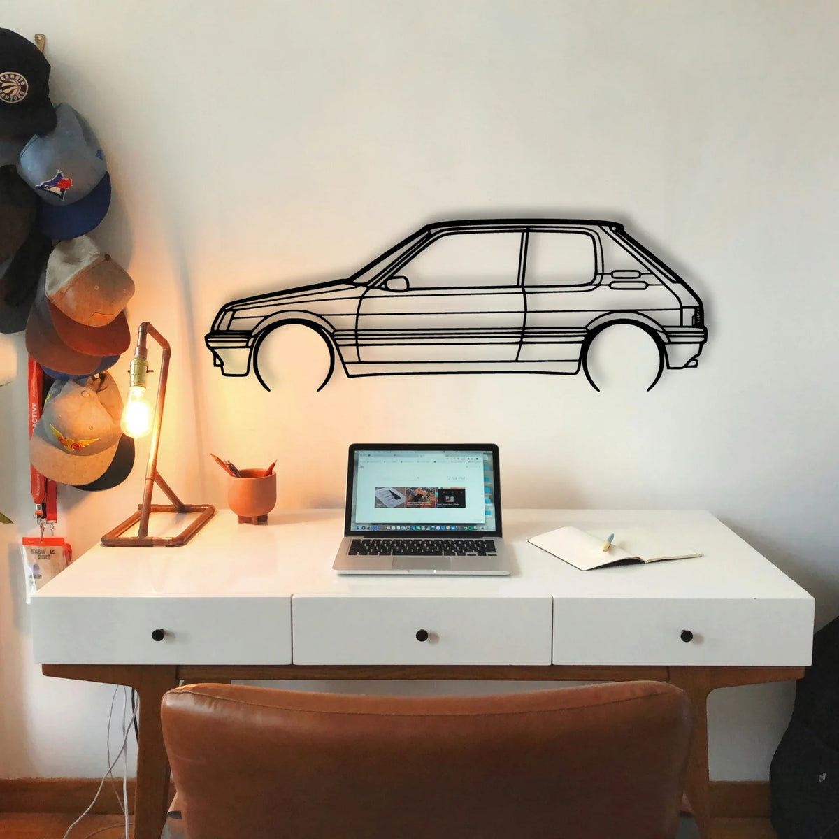205 GTI 3 Classic Silhouette Metal Wall Art - Tinvibe