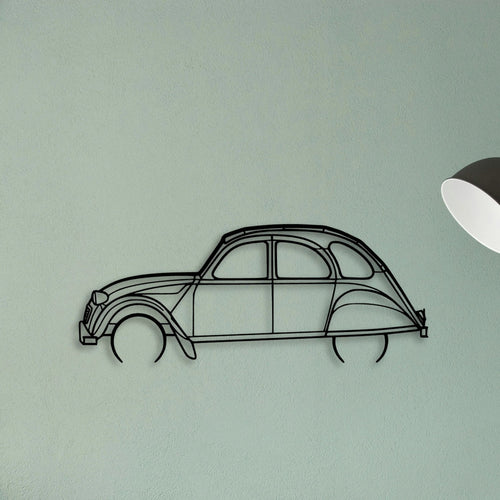 2CV 1966 Classic Silhouette Metal Wall Art - Tinvibe
