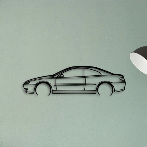 406 Coupe 1999 Classic Silhouette Metal Wall Art - Tinvibe