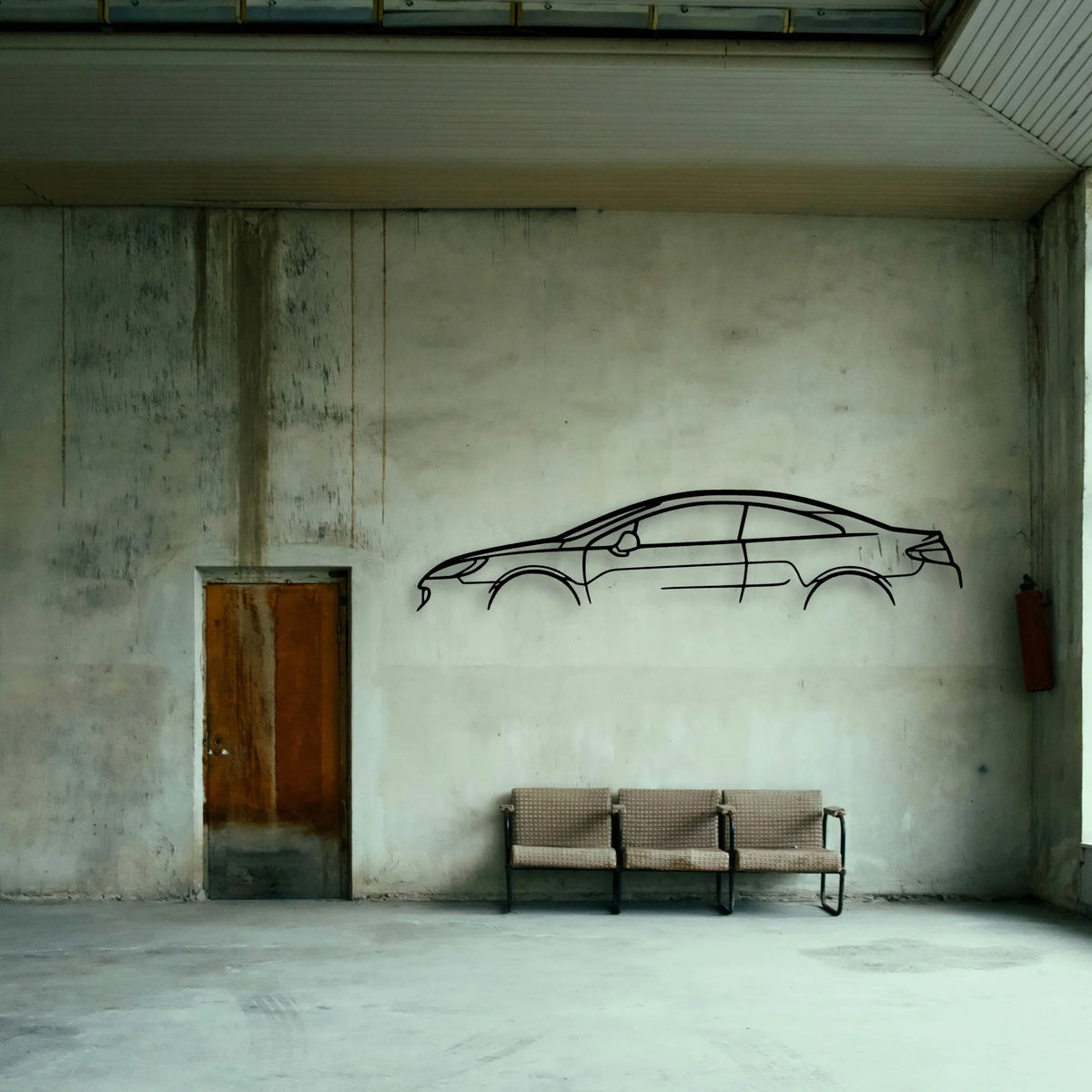 407 Coupe Classic Silhouette Metal Wall Art - Tinvibe