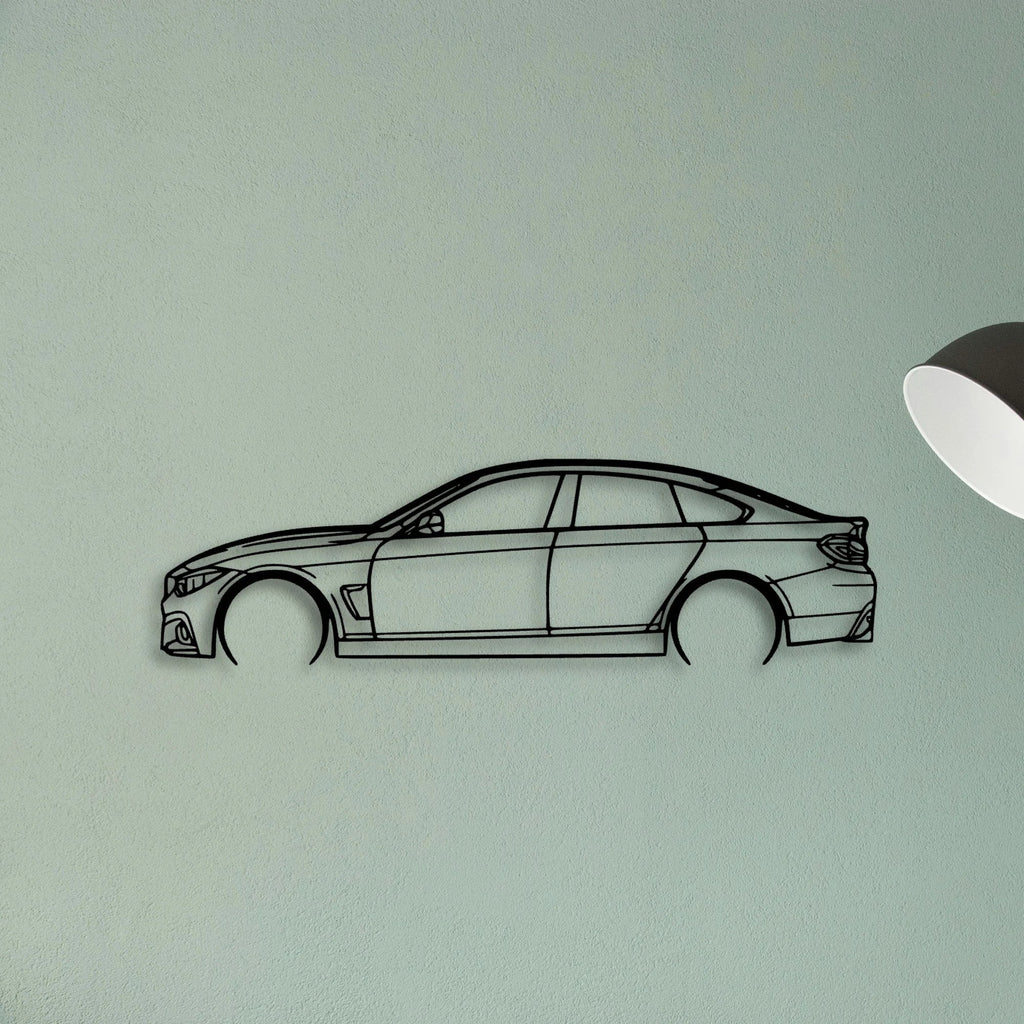 4 Series Gran Coupe 2019 Classic Silhouette Metal Wall Art - Tinvibe
