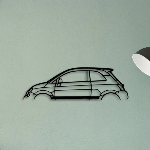 500 Abarth Classic Silhouette Metal Wall Art - Tinvibe
