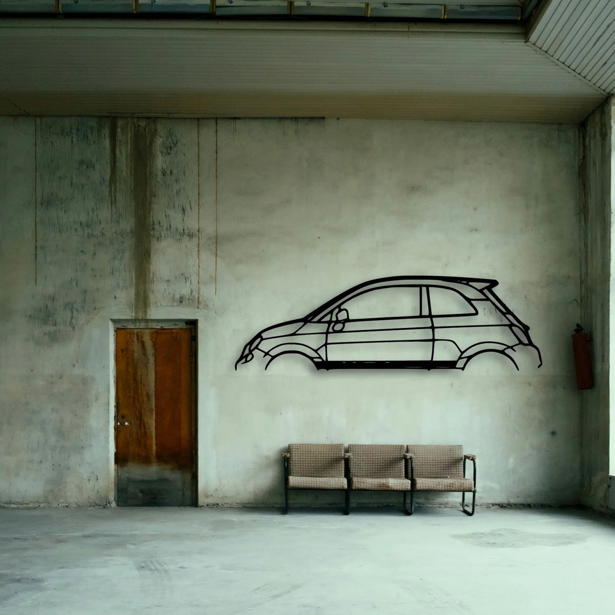 500 Abarth Classic Silhouette Metal Wall Art - Tinvibe
