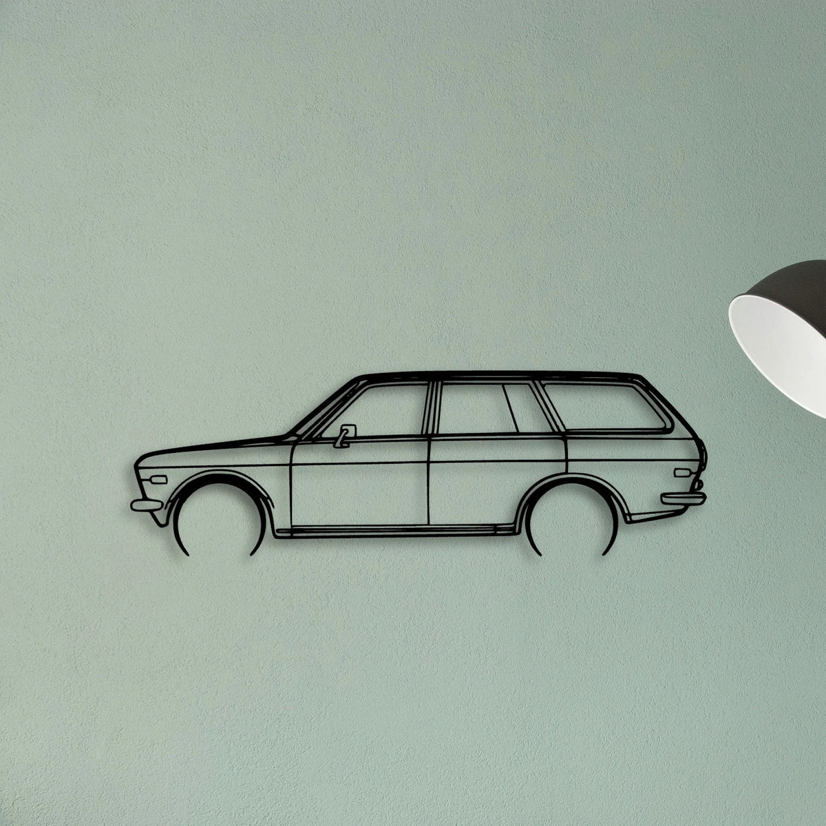 510 1972 Wagon Classic Silhouette Metal Wall Art - Tinvibe