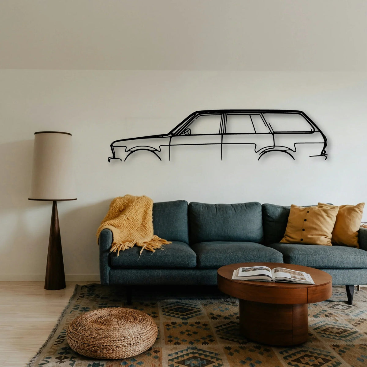 510 Wagon 1972 Classic Silhouette Metal Wall Art - Tinvibe