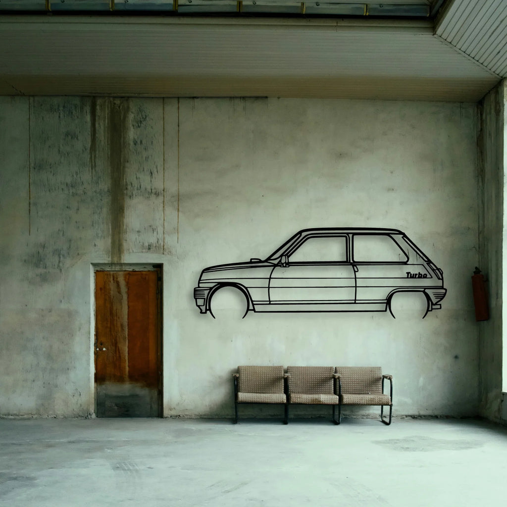 5 Alpine Turbo 1983 Classic Silhouette Metal Wall Art - Tinvibe