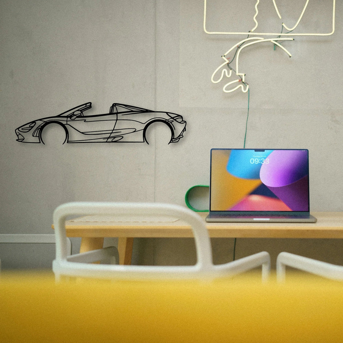 720S Spyder 2018 Classic Silhouette Metal Wall Art - Tinvibe