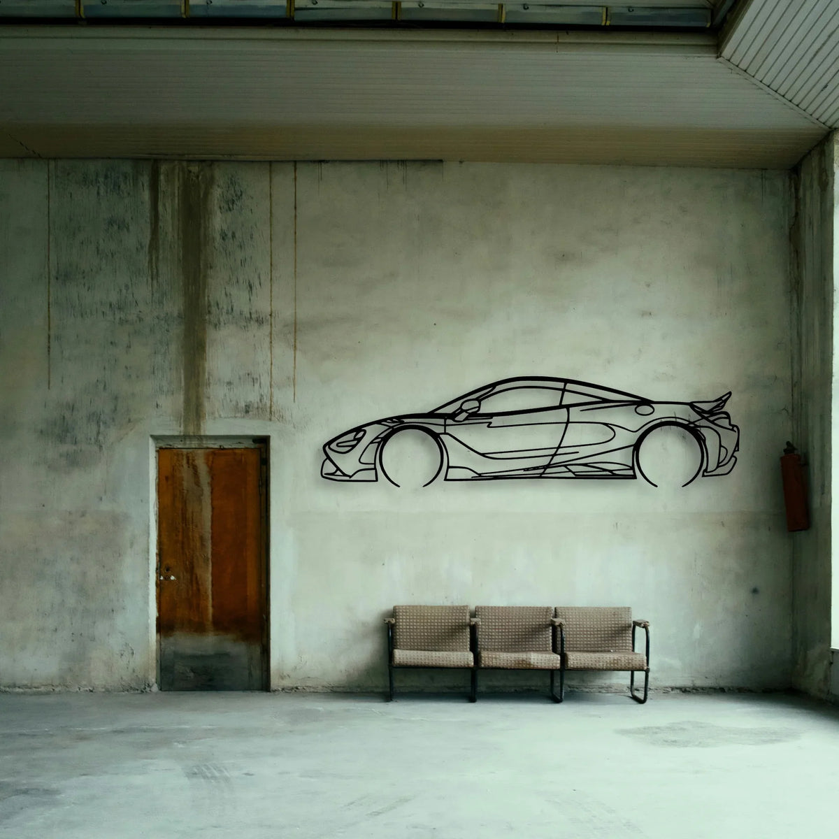 765LT Coupe Classic Silhouette Metal Wall Art - Tinvibe