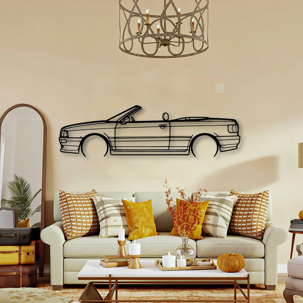 80 Convertible 1998 Classic Silhouette Metal Wall Art - Tinvibe