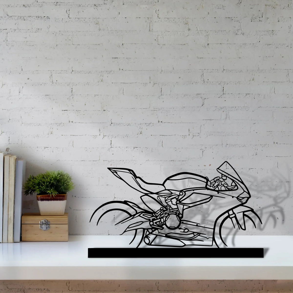 959-panigale-corse Silhouette Metal Art Stand - Tinvibe