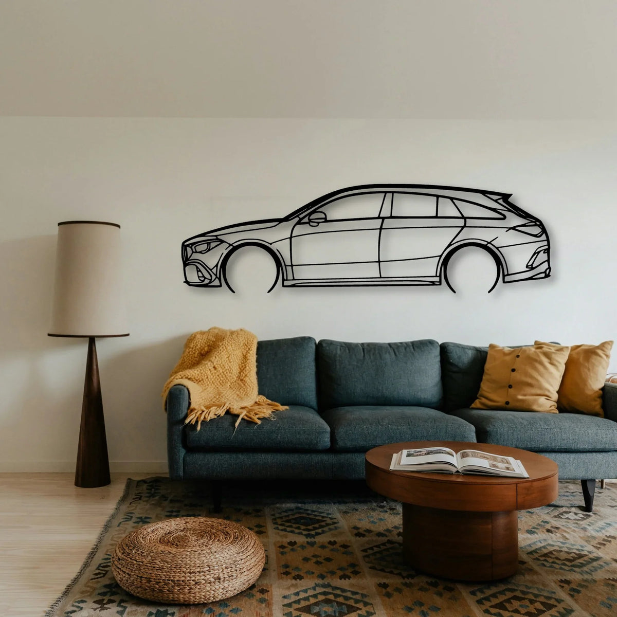 AMG CLA 45S 2022 Classic Silhouette Metal Wall Art - Tinvibe