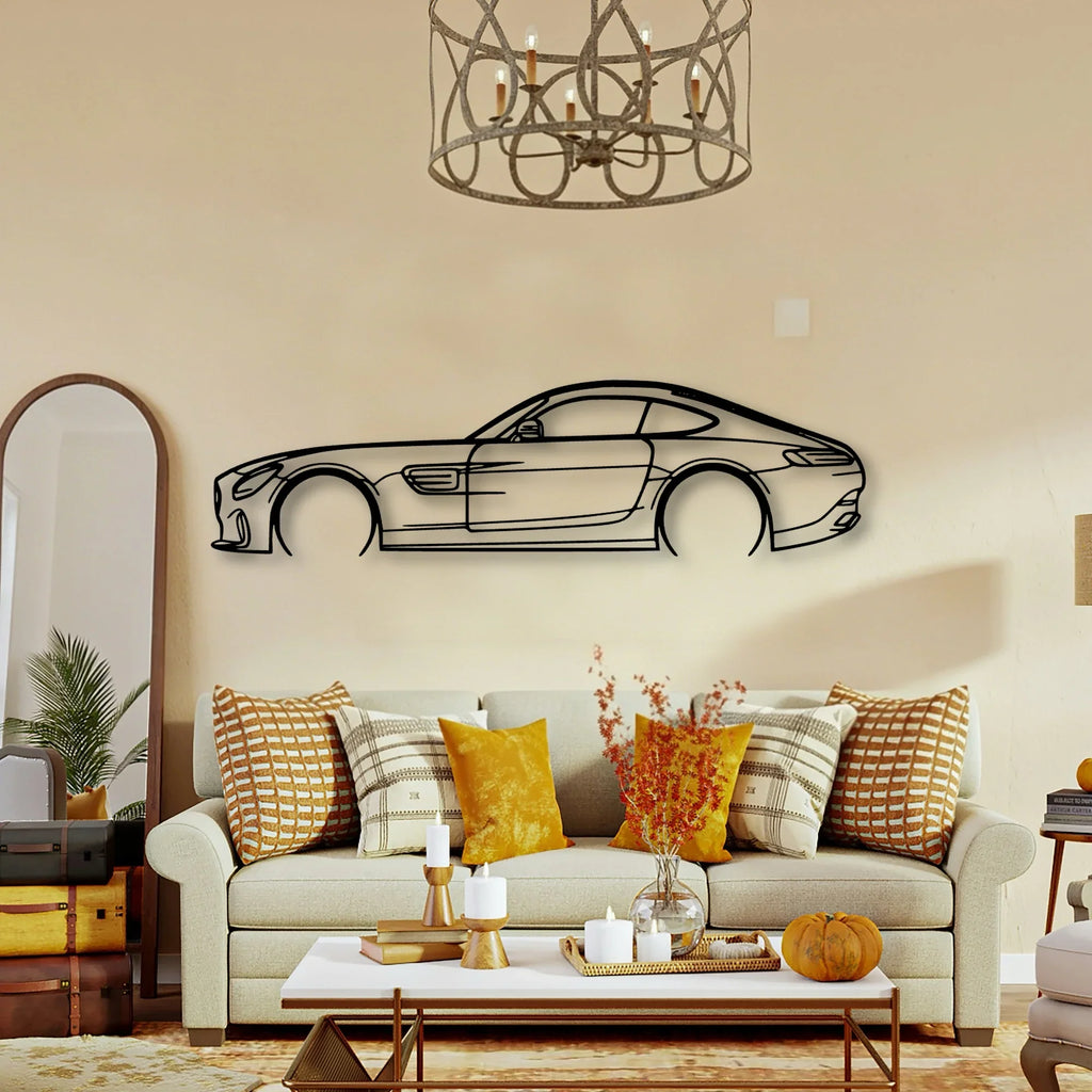 AMG GTS 2016 Classic Silhouette Metal Wall Art - Tinvibe