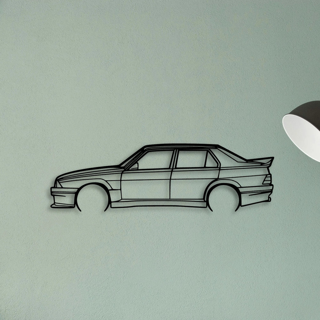 Alfa 75 Evoluzione Classic Silhouette Metal Wall Art - Tinvibe