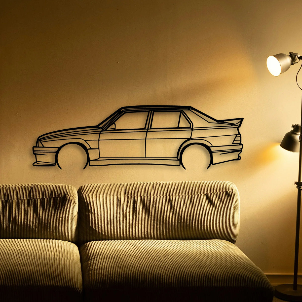 Alfa 75 Evoluzione Classic Silhouette Metal Wall Art - Tinvibe
