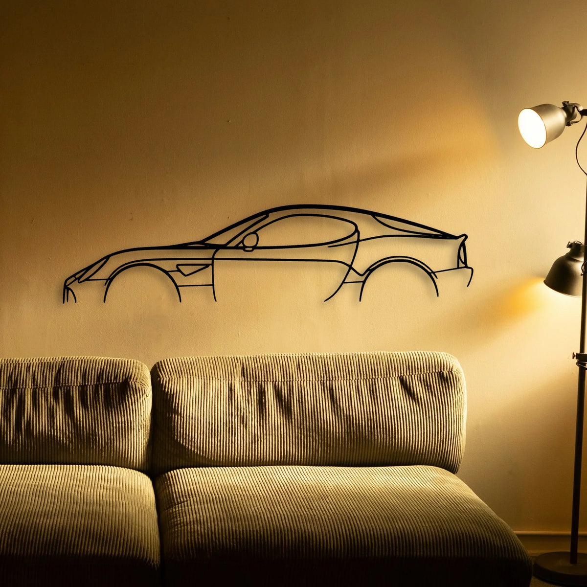 Alfa 8C Classic Silhouette Metal Wall Art - Tinvibe