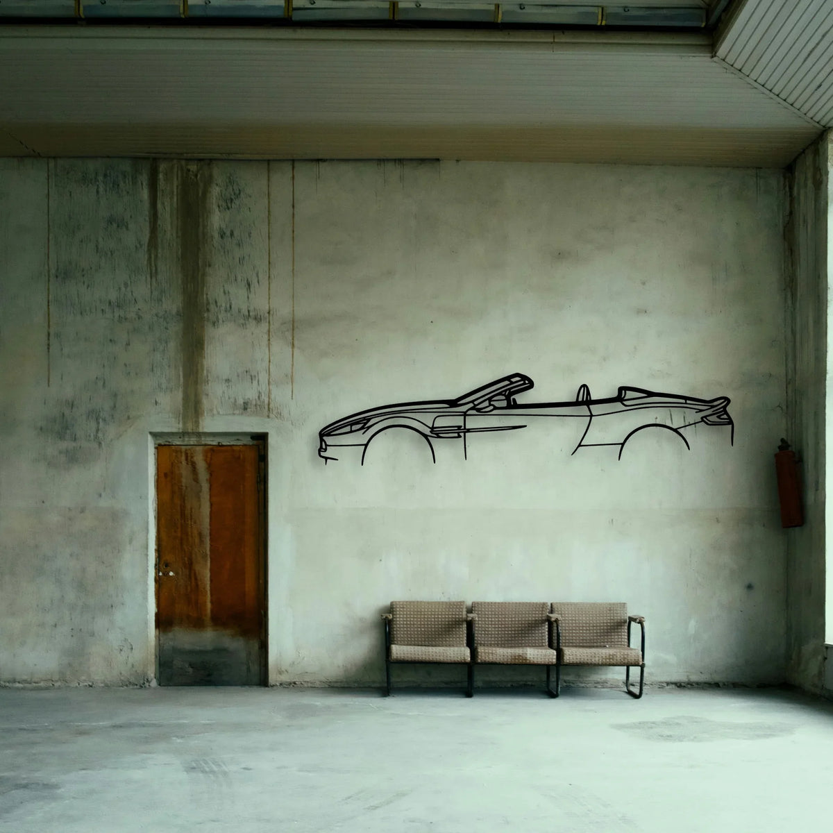 Aston Vanquish Convertible Classic Silhouette Metal Wall Art - Tinvibe