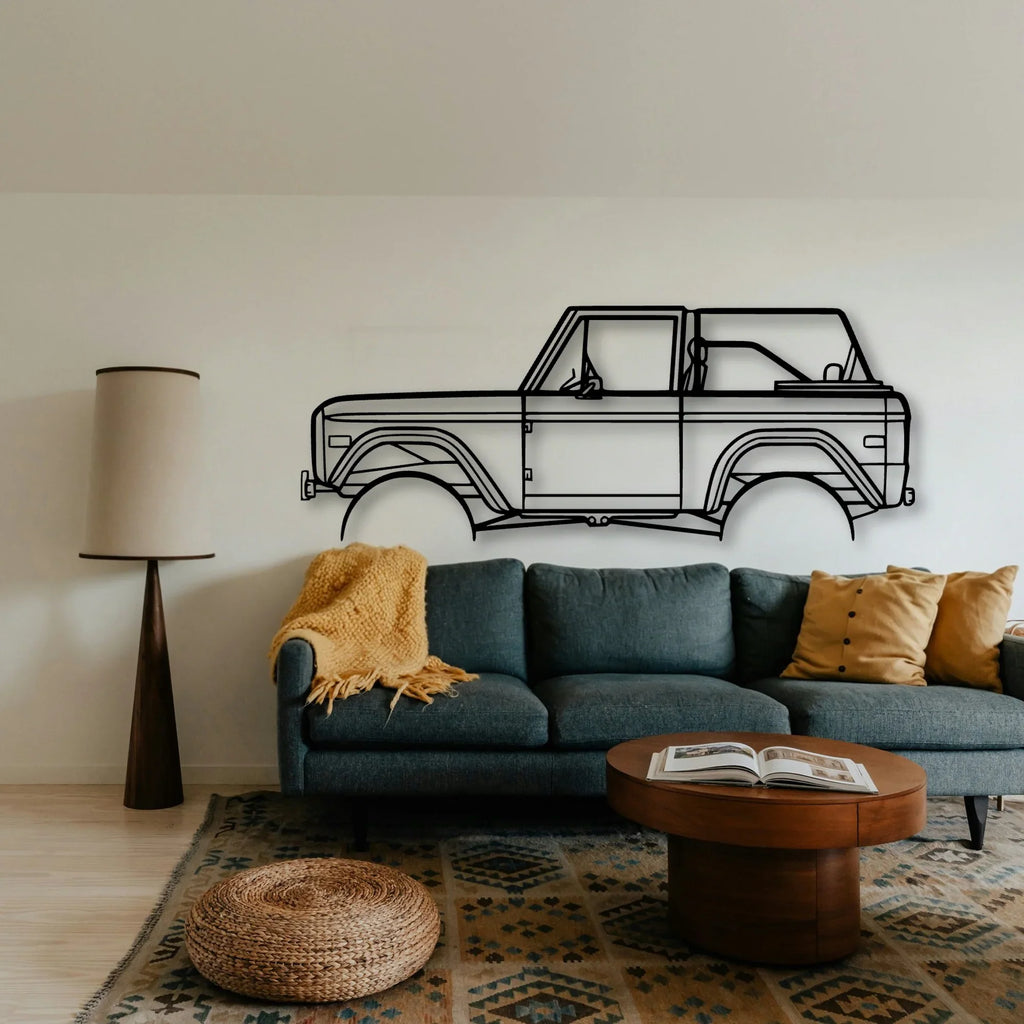 Bronco 1971 2 Classic Silhouette Metal Wall Art - Tinvibe