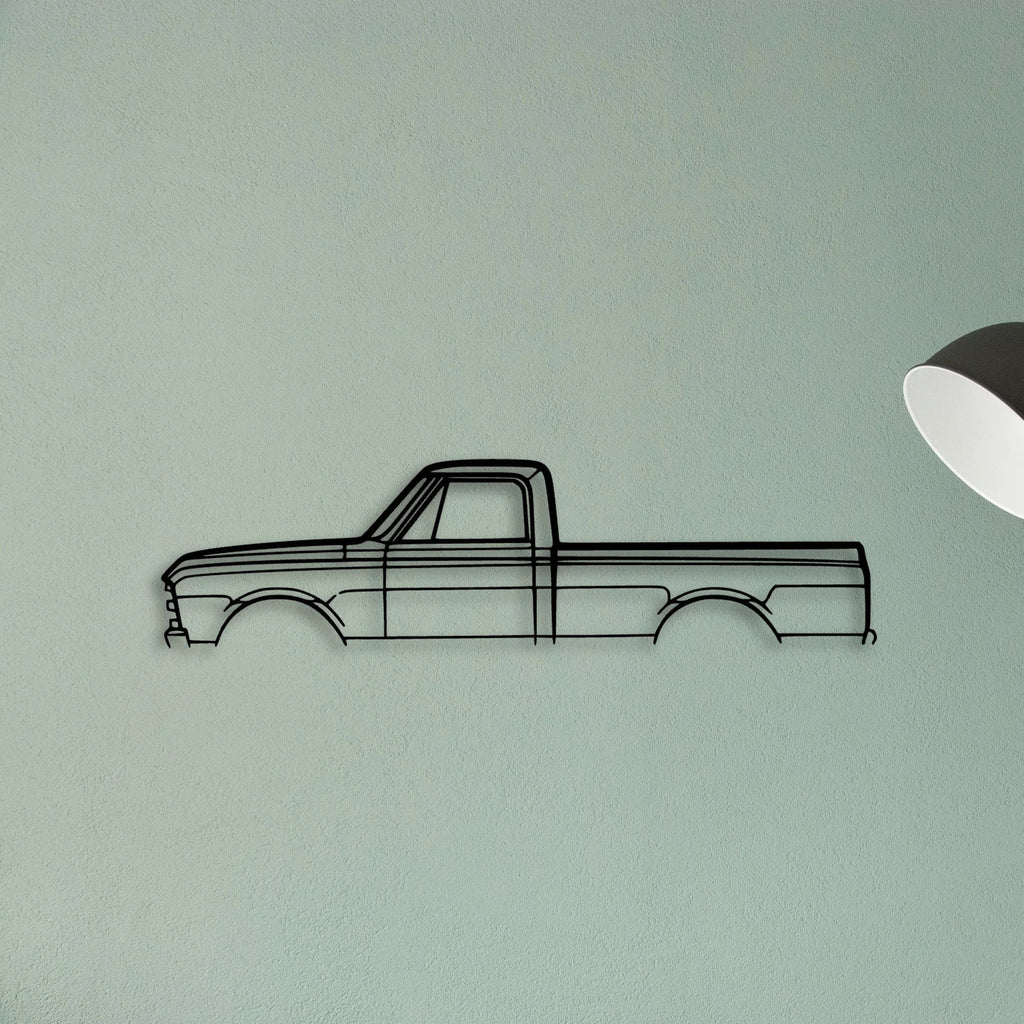 C10 1968 Classic Silhouette Metal Wall Art - Tinvibe