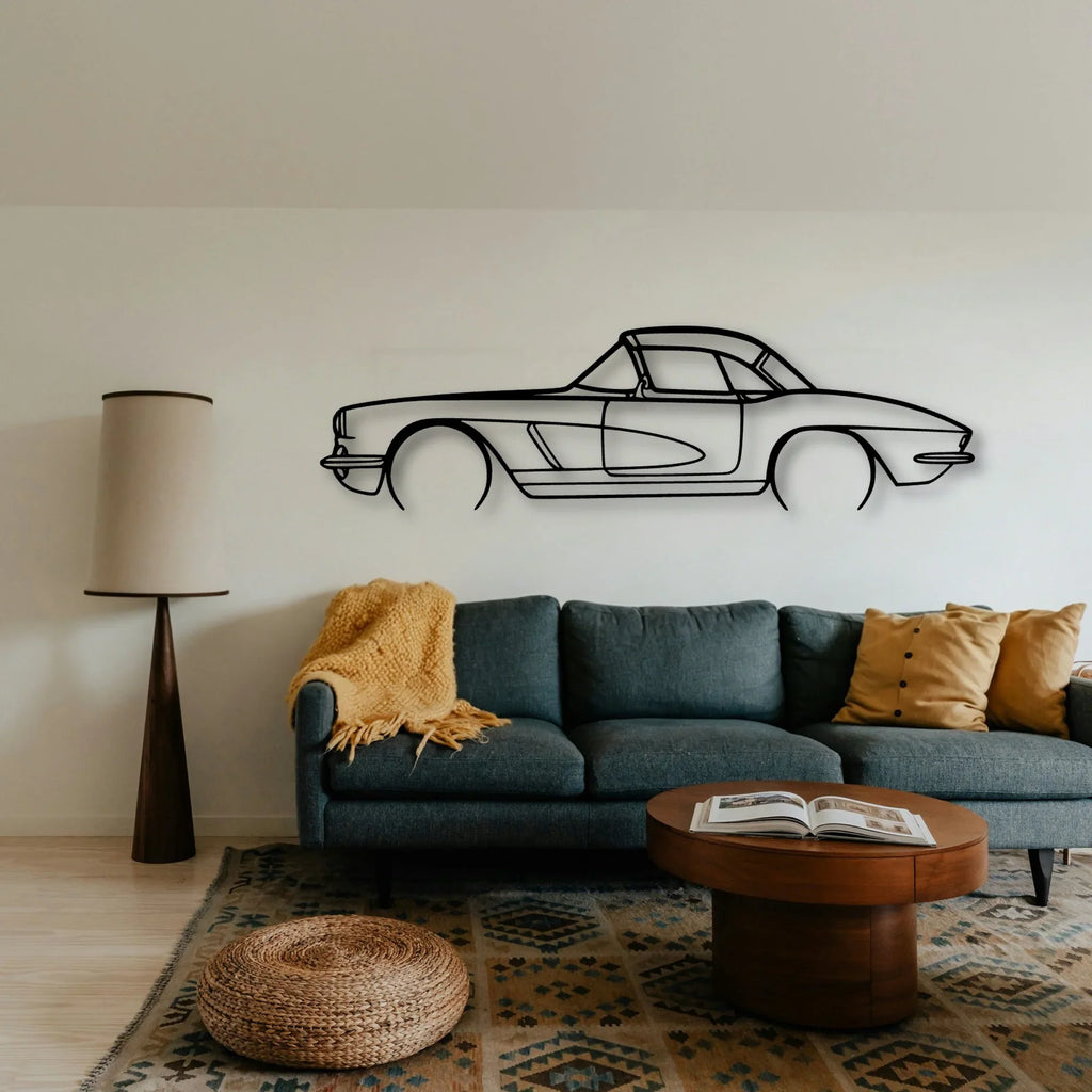 C1 327 1962 Classic Silhouette Metal Wall Art - Tinvibe