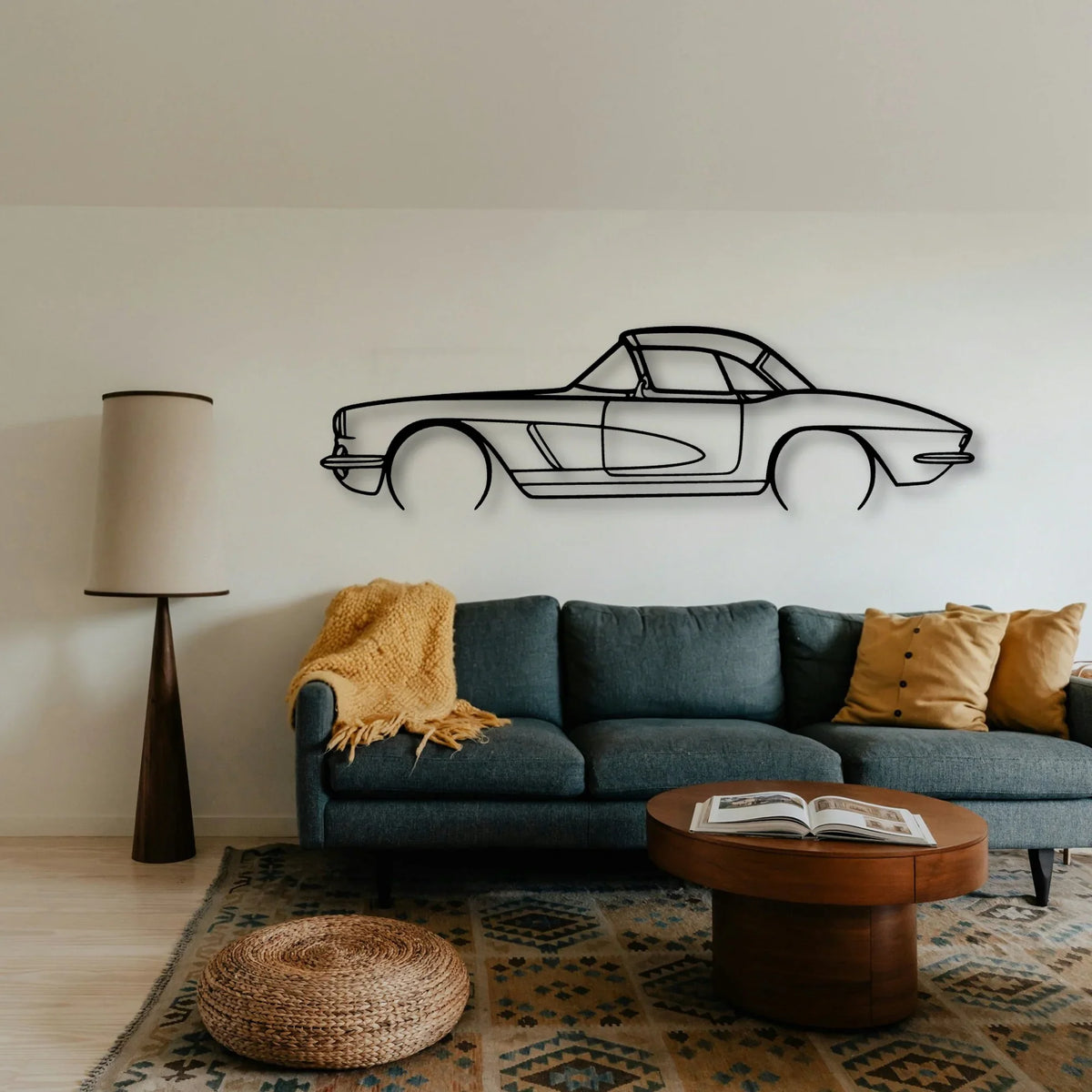 C1 327 1962 Classic Silhouette Metal Wall Art - Tinvibe