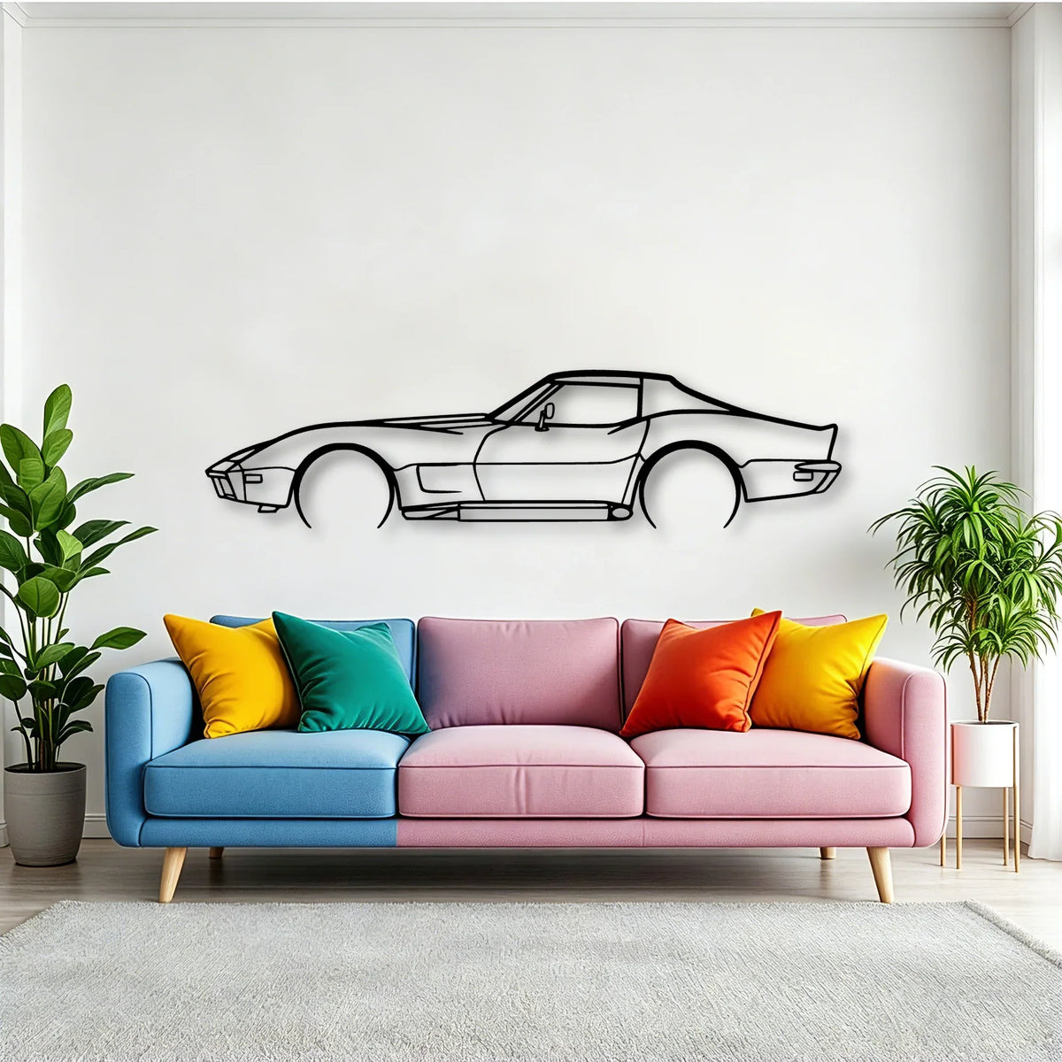 C3 1973 Classic Silhouette Metal Wall Art - Tinvibe