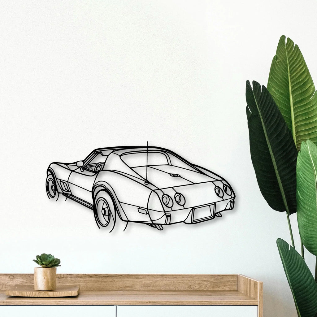 C3 1976 Angle Classic Silhouette Metal Wall Art - Tinvibe