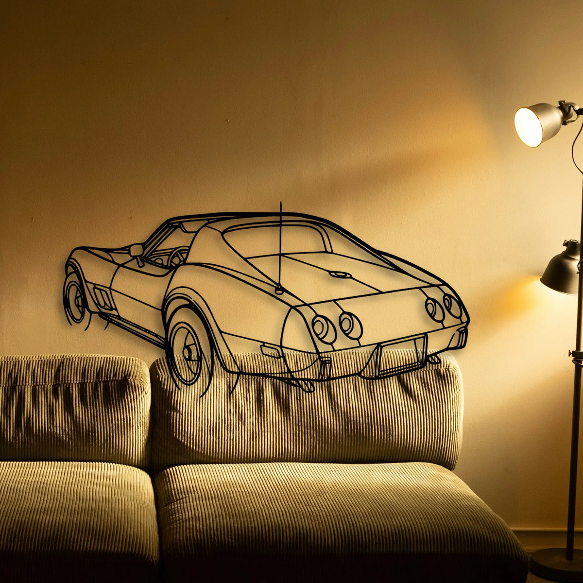 C3 1976 Angle Classic Silhouette Metal Wall Art - Tinvibe