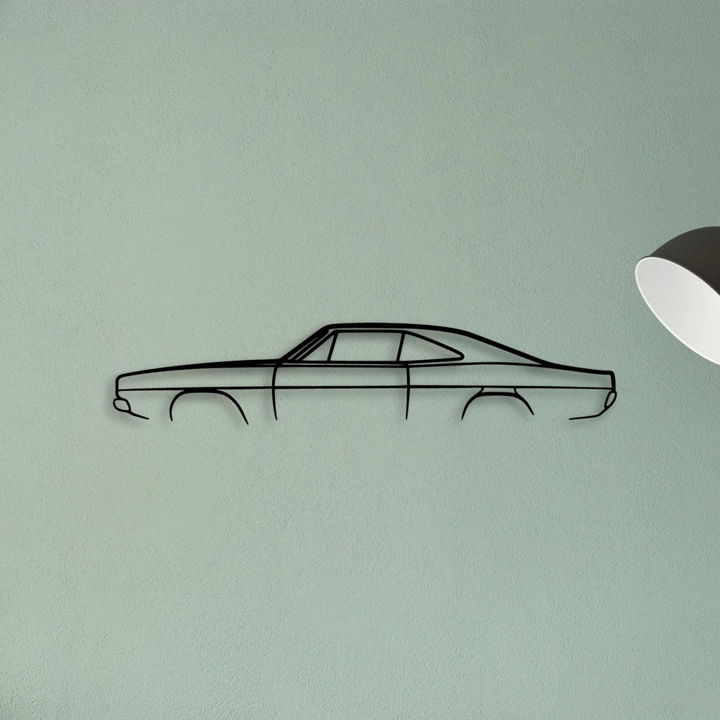 Charger 1969 2 Classic Silhouette Metal Wall Art - Tinvibe