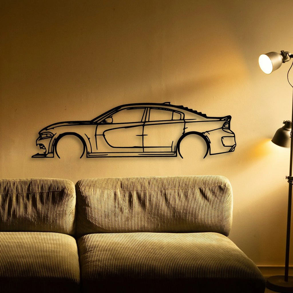 Charger 2022 2 Classic Silhouette Metal Wall Art - Tinvibe