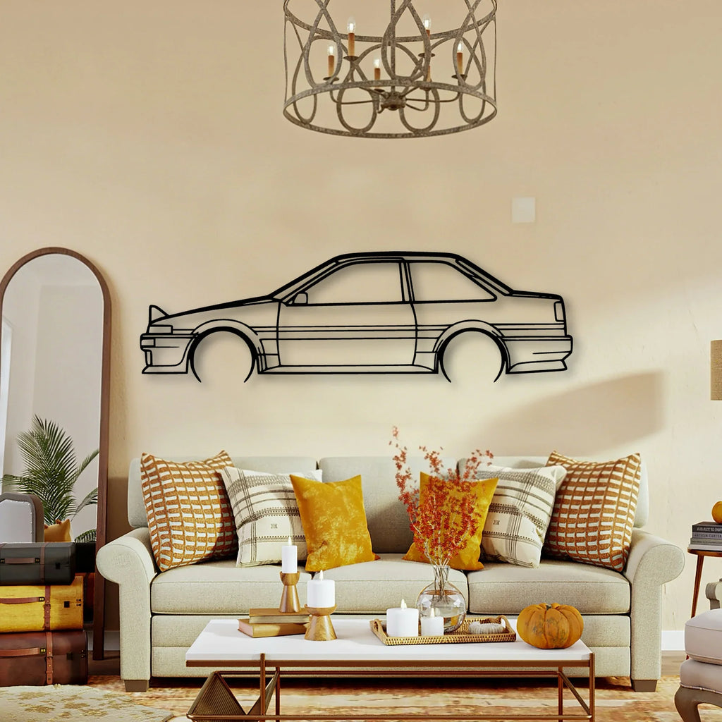 Corolla AE86 GT 1986 Classic Silhouette Metal Wall Art - Tinvibe