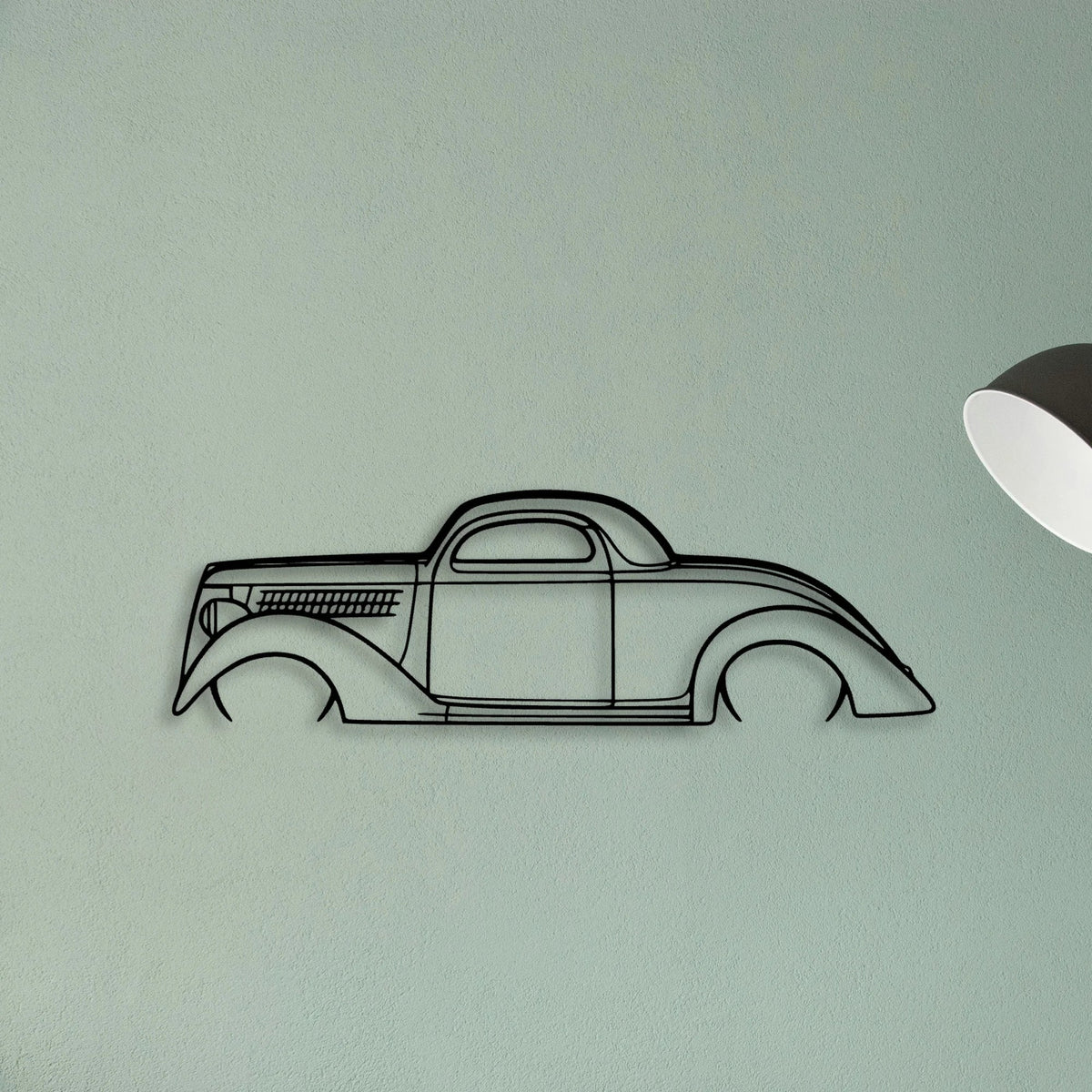 Coupe 1936 Classic Silhouette Metal Wall Art - Tinvibe