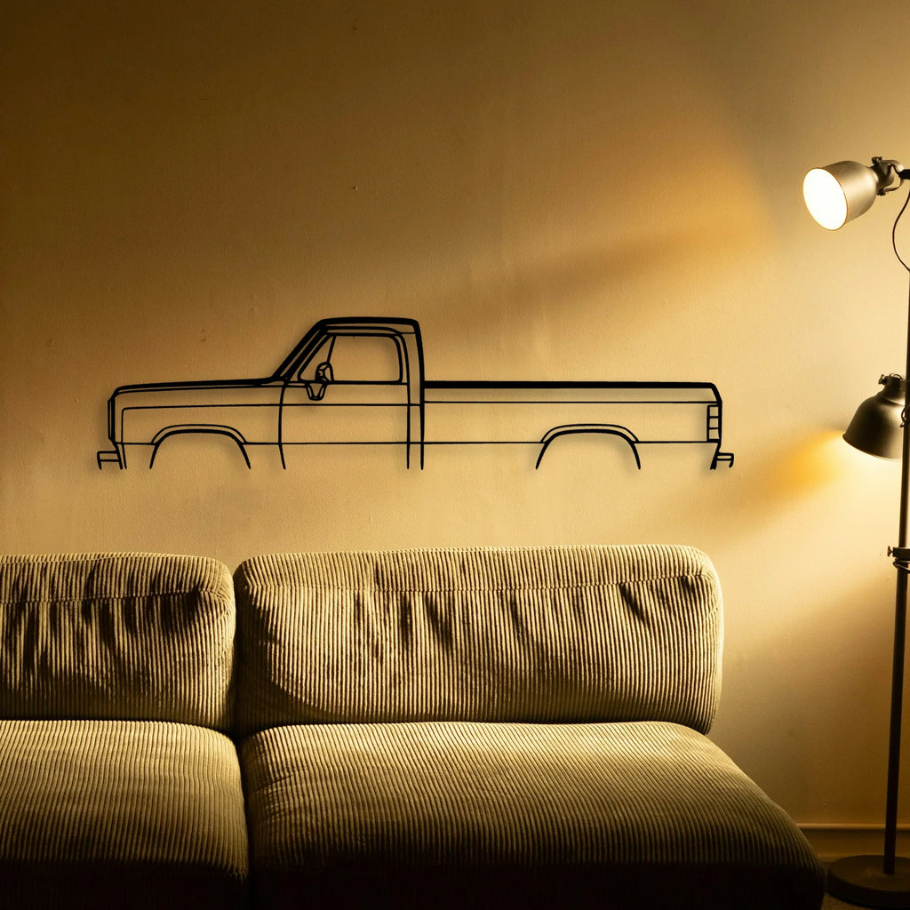 D250 1991 Classic Silhouette Metal Wall Art - Tinvibe