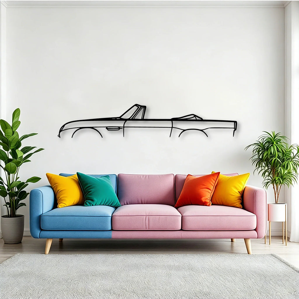 DB5 Volante Convertible Classic Silhouette Metal Wall Art - Tinvibe