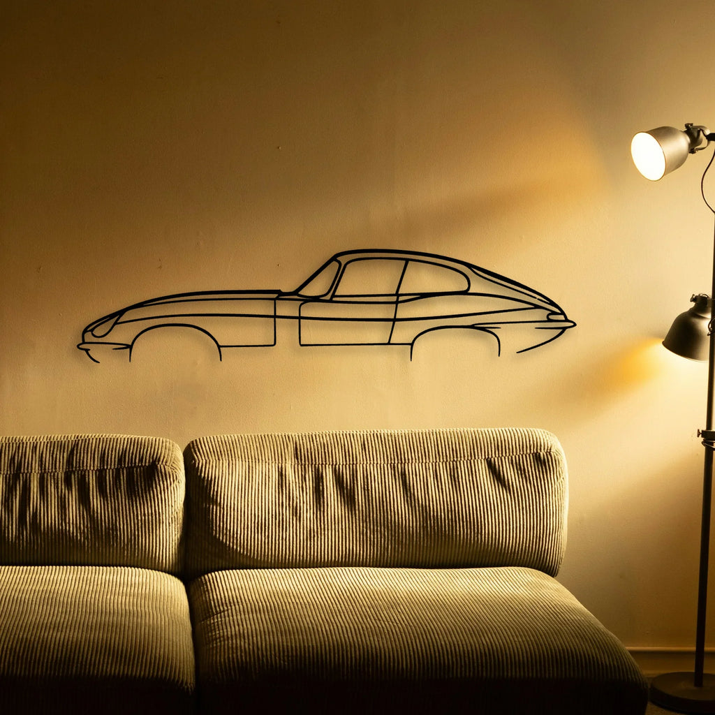 E Type Classic Silhouette Metal Wall Art - Tinvibe