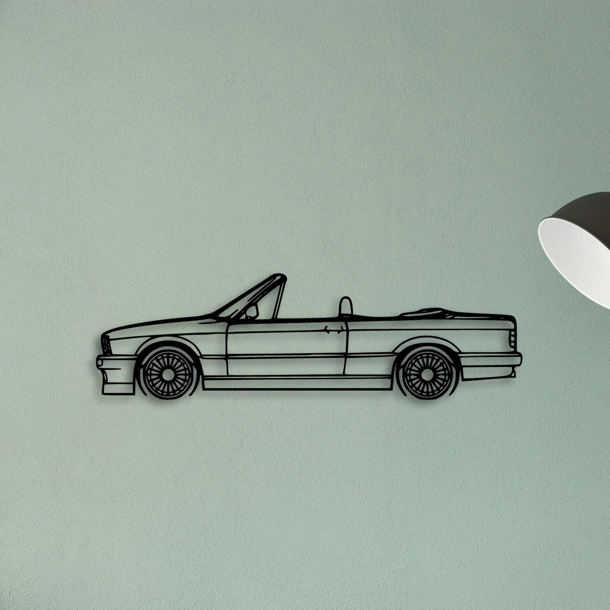 E30 Alpina Cabrio Classic Silhouette Metal Wall Art - Tinvibe