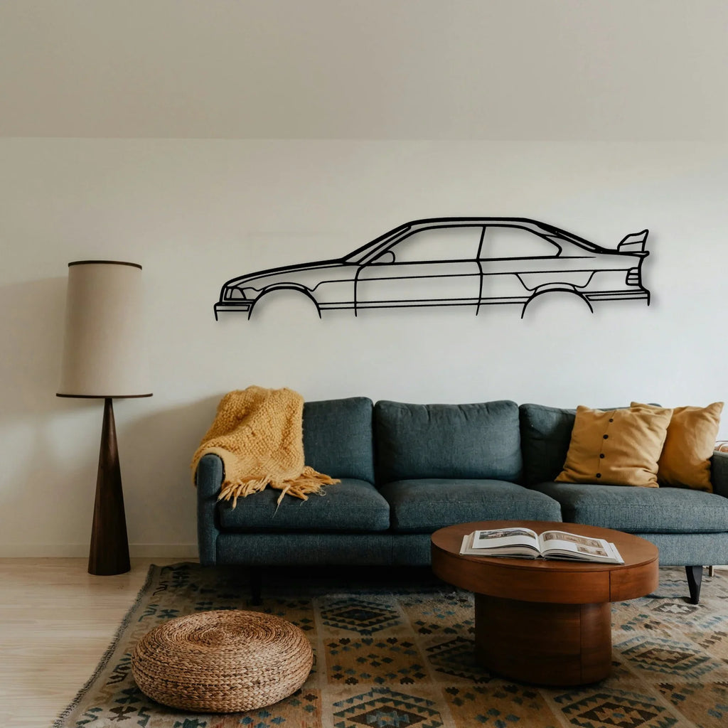 E36 M3 CS Classic Silhouette Metal Wall Art - Tinvibe
