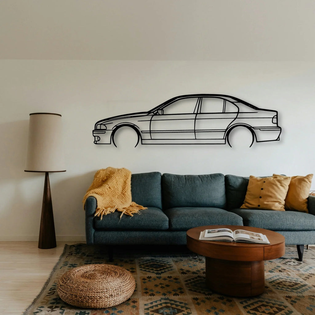 E39 1999 Classic Silhouette Metal Wall Art - Tinvibe