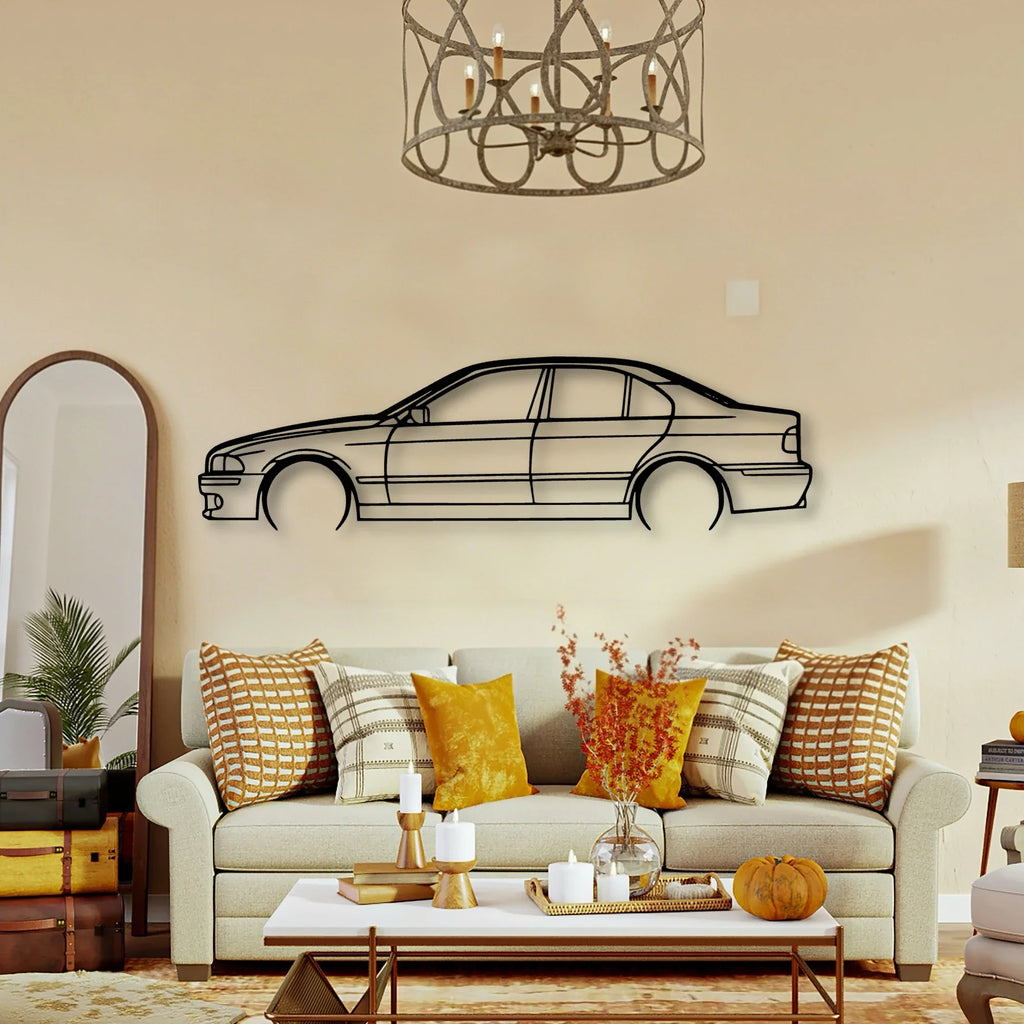 E39 1999 Classic Silhouette Metal Wall Art - Tinvibe