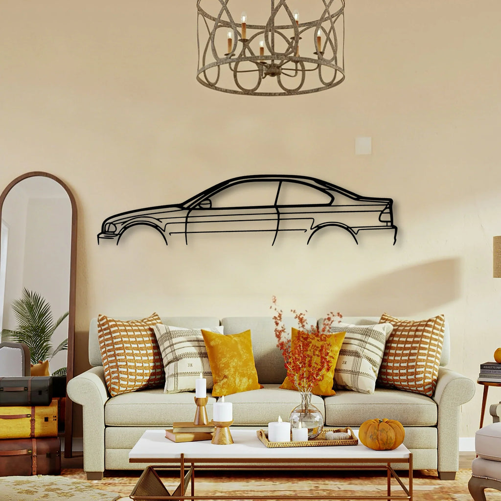 E46 Coupe Classic Silhouette Metal Wall Art - Tinvibe