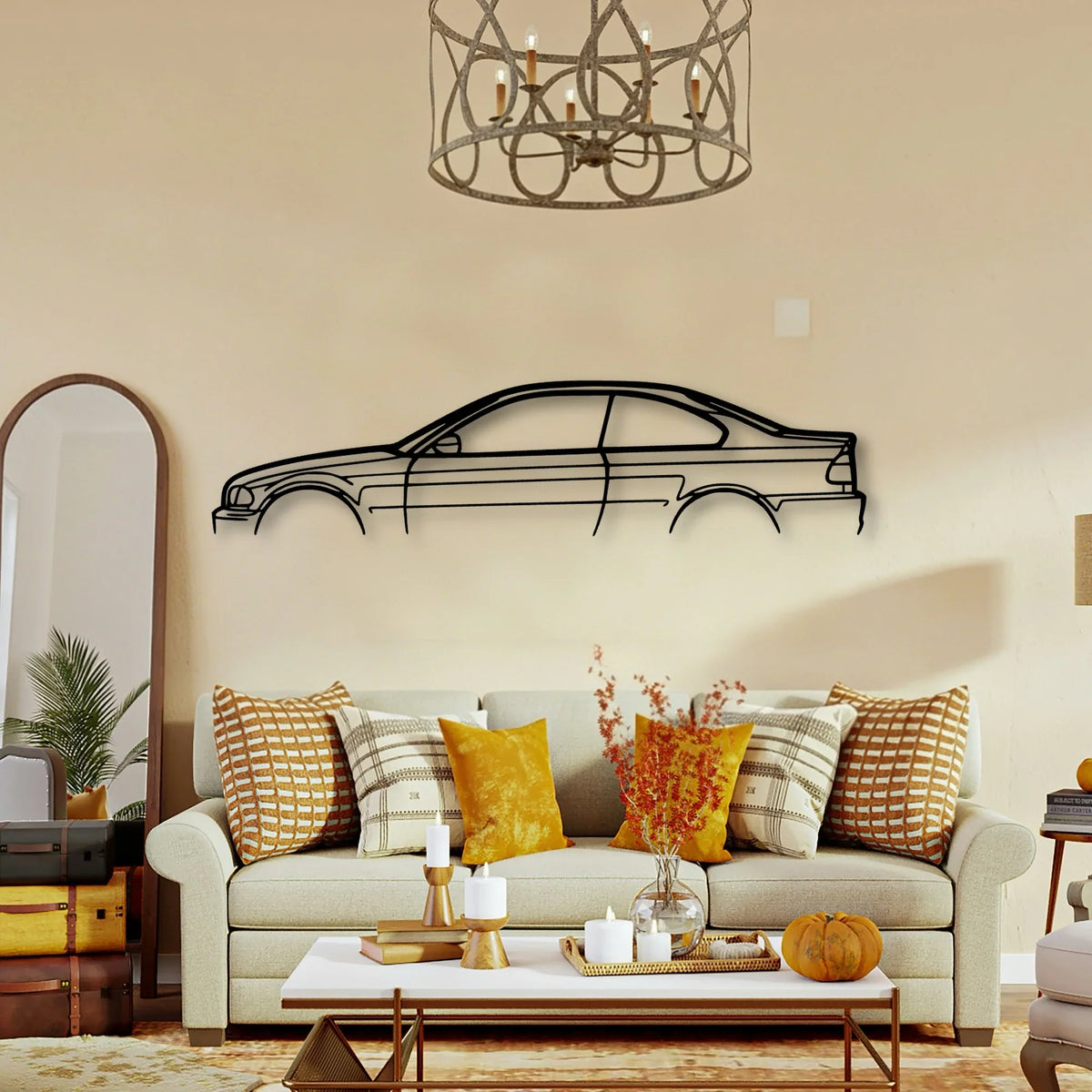 E46 Coupe Classic Silhouette Metal Wall Art - Tinvibe