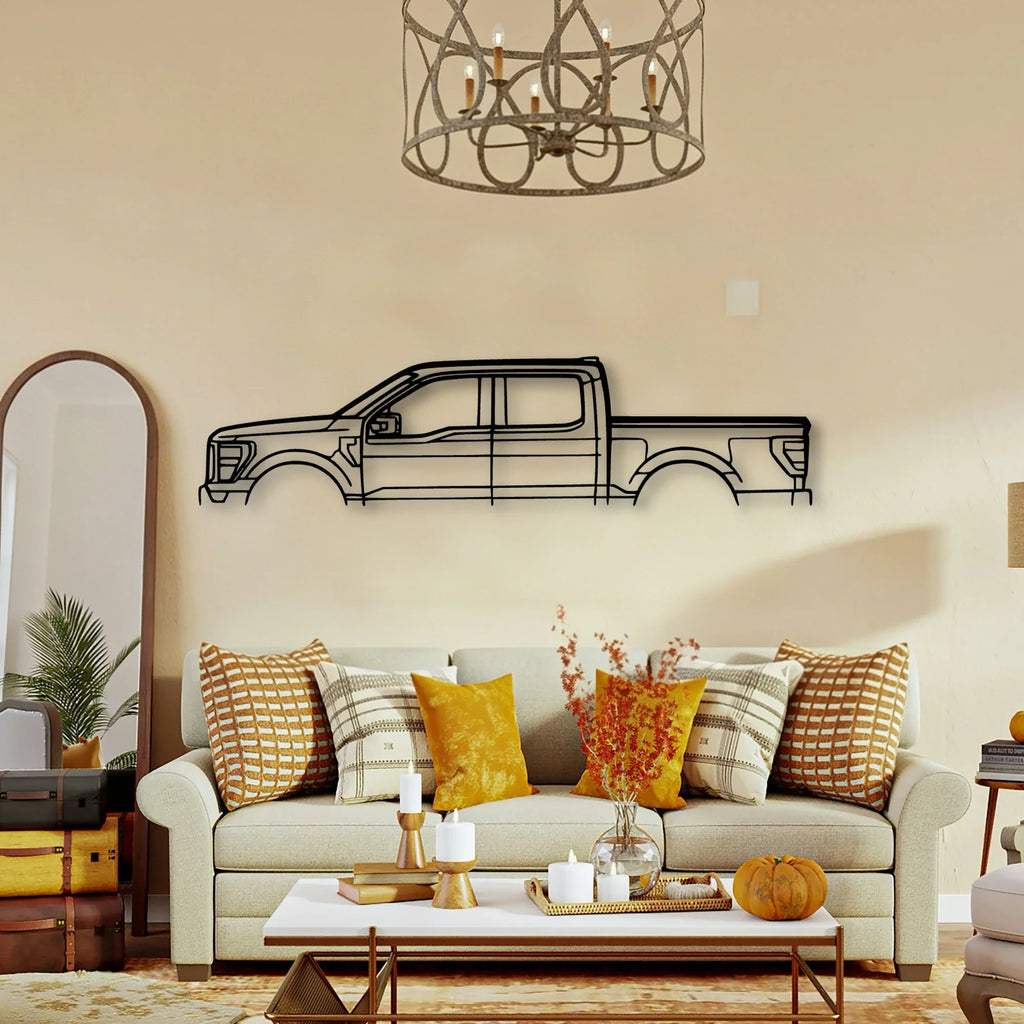 F 150 Tremor 2022 Classic Silhouette Metal Wall Art - Tinvibe