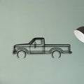 F 150 XLT 1986 Classic Silhouette Metal Wall Art - Tinvibe