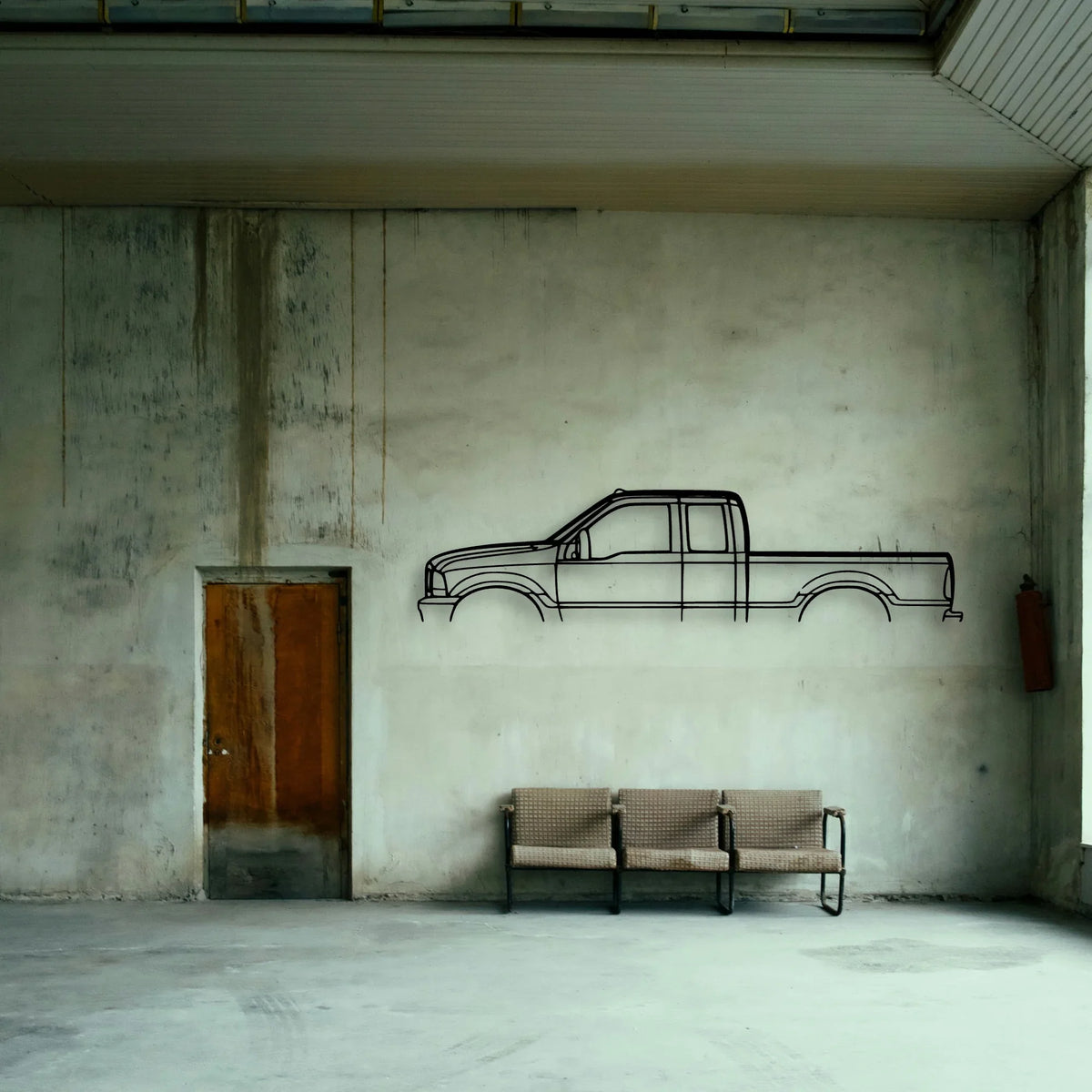 F350 2003 Classic Silhouette Metal Wall Art - Tinvibe