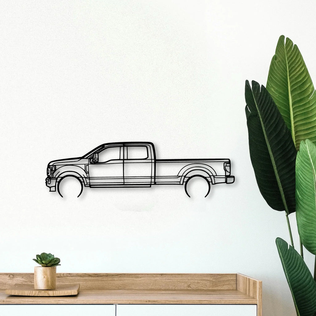 F350 2022 Platinum Classic Silhouette Metal Wall Art - Tinvibe