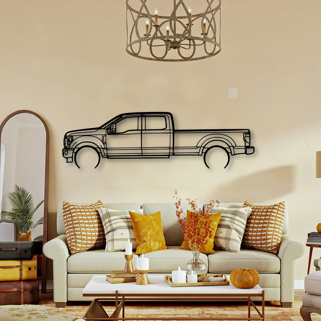 F350 2022 Platinum Classic Silhouette Metal Wall Art - Tinvibe
